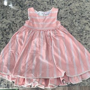 Pink and White Striped Kids Dress